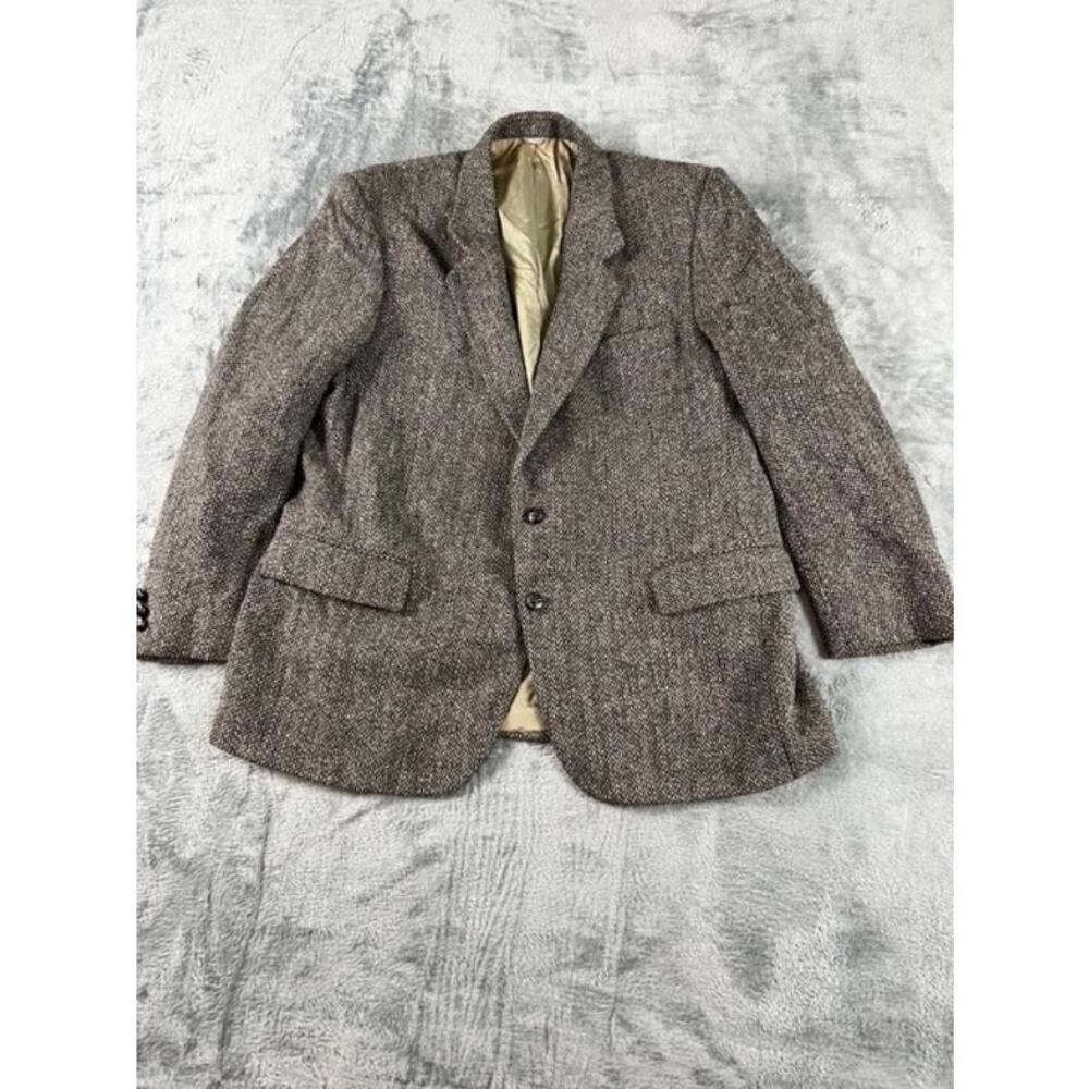 Men’s vintage Salt & Pepper Harris tweed size 46 Virgin wool blazer